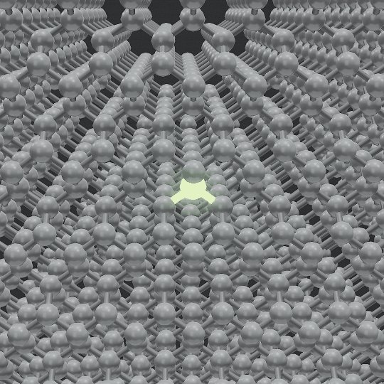 실리콘 원자의 3D 장면